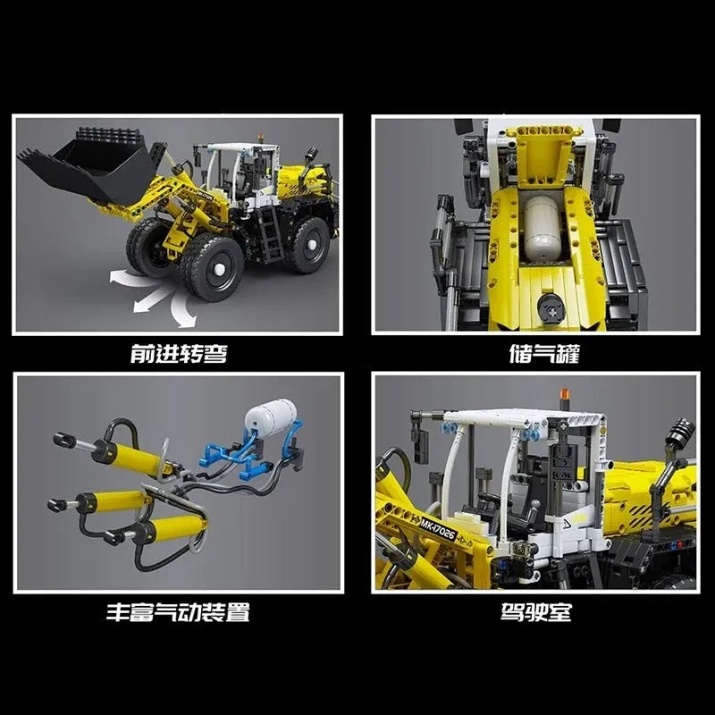 Building Blocks MOC Motorized Pneumatic loader Excavator Truck Bricks Toys - 7