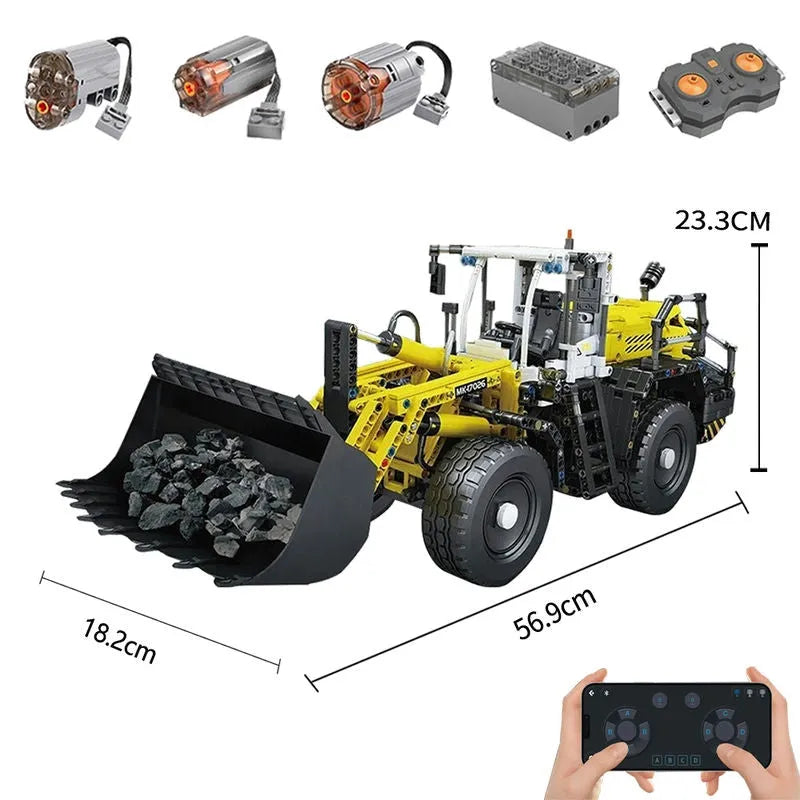 Building Blocks MOC Motorized Pneumatic loader Excavator Truck Bricks Toys - 1