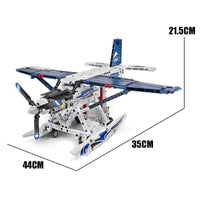Thumbnail for Building Blocks MOC Motorized RC Amphibious Fire Plane Bricks Toy 15014 - 6