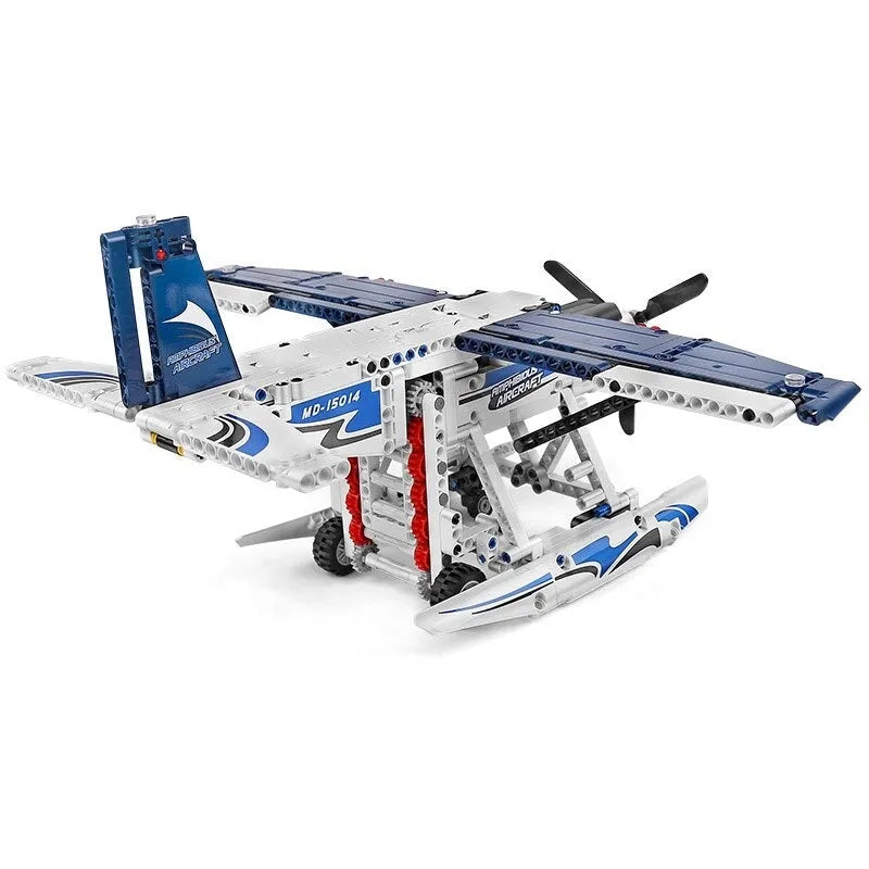 Building Blocks MOC Motorized RC Amphibious Fire Plane Bricks Toy 15014 - 5
