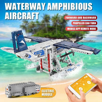 Thumbnail for Building Blocks MOC Motorized RC Amphibious Fire Plane Bricks Toy 15014 - 8