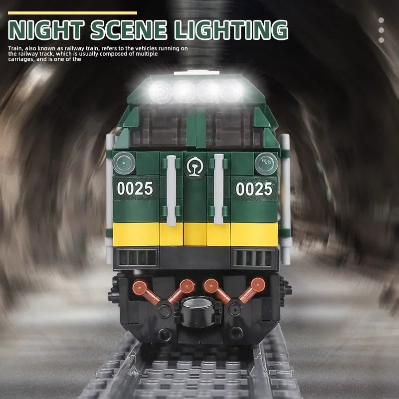 Building Blocks MOC Motorized RC APP NJ2 Locomotive Diesel Train Bricks Toy - 2