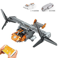 Thumbnail for Building Blocks MOC Motorized RC Boeing Bell V22 Osprey Bricks Toy 15043 Construction Set Toys - 1