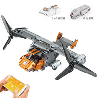 Thumbnail for Building Blocks MOC Motorized RC Boeing Bell V22 Osprey Bricks Toy 15043 - 1