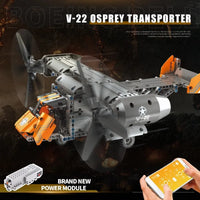 Thumbnail for Building Blocks MOC Motorized RC Boeing Bell V22 Osprey Bricks Toy 15043 Construction Set Toys - 3