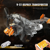 Thumbnail for Building Blocks MOC Motorized RC Boeing Bell V22 Osprey Bricks Toy 15043 - 3