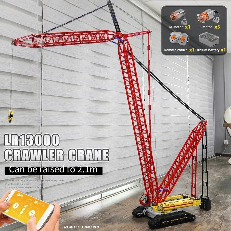 Building Blocks MOC Motorized RC LR13000 Crawler Crane Bricks Toy - 3