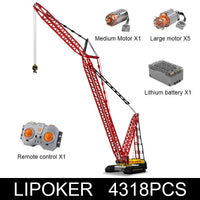 Thumbnail for Building Blocks MOC Motorized RC LR13000 Crawler Crane Bricks Toy - 15