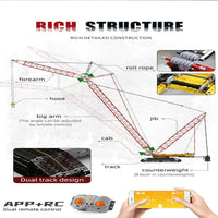 Thumbnail for Building Blocks MOC Motorized RC LR13000 Crawler Crane Bricks Toy - 12