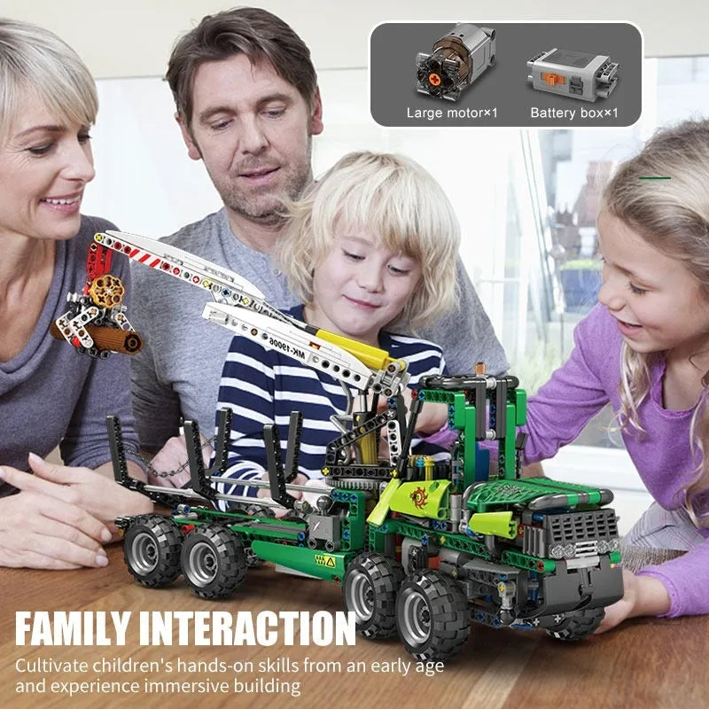 Building Blocks MOC Motorized RC Pneumatic Forest Machine Bricks Toys - 9