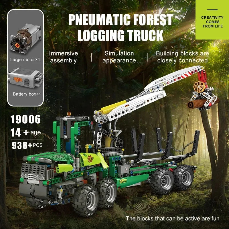 Building Blocks MOC Motorized RC Pneumatic Forest Machine Bricks Toys - 7