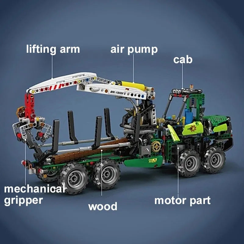 Building Blocks MOC Motorized RC Pneumatic Forest Machine Bricks Toys - 10
