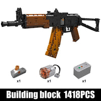 Thumbnail for Building Blocks MOC Motorized Weapon AK47 Assault Rifle Bricks Toy 14020 - 8