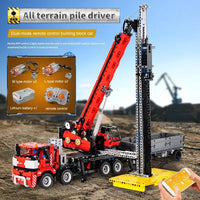 Thumbnail for Building Blocks MOC RC All Terrain Piling Platform Crane Truck Bricks Toy 17003 - 3