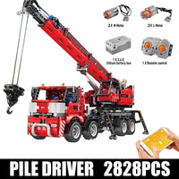 Thumbnail for Building Blocks MOC RC All Terrain Piling Platform Crane Truck Bricks Toy 17003 - 10