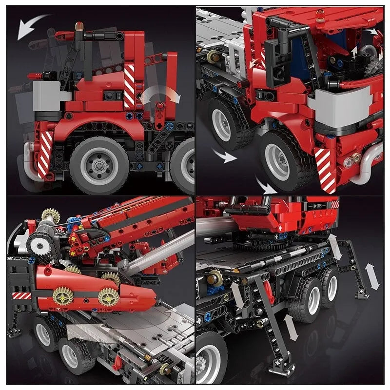 Building Blocks MOC RC All Terrain Piling Platform Crane Truck Bricks Toy 17003 - 7