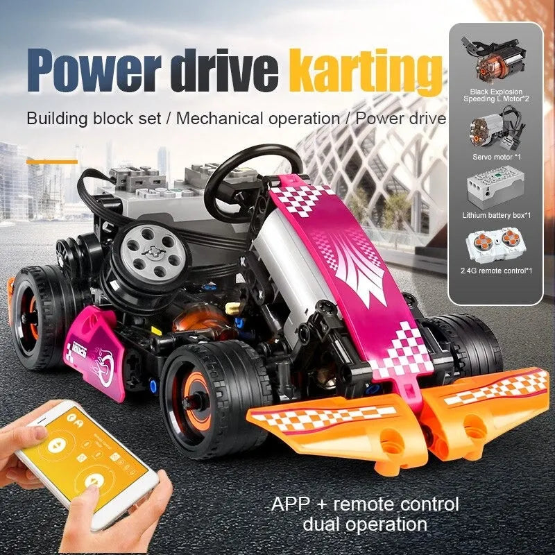 Building Blocks MOC RC APP Go - Kart Racing Karting Car Bricks Toy 18026 - 2