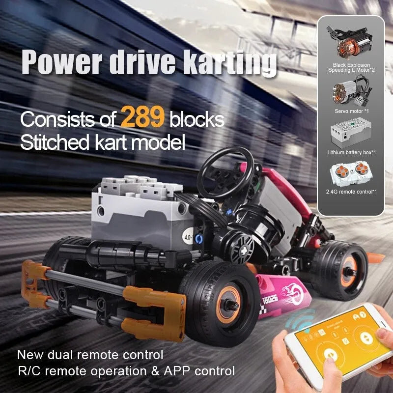 Building Blocks MOC RC APP Go-Kart Racing Karting Car Bricks Toy 18026 - 4
