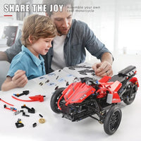 Thumbnail for Building Blocks MOC RC APP Monster Spider Motorcycle Bricks Toy 23010 Construction Set Toys - 10