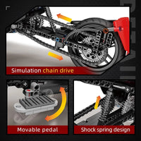 Thumbnail for Building Blocks MOC RC APP Monster Spider Motorcycle Bricks Toy 23010 Construction Set Toys - 9