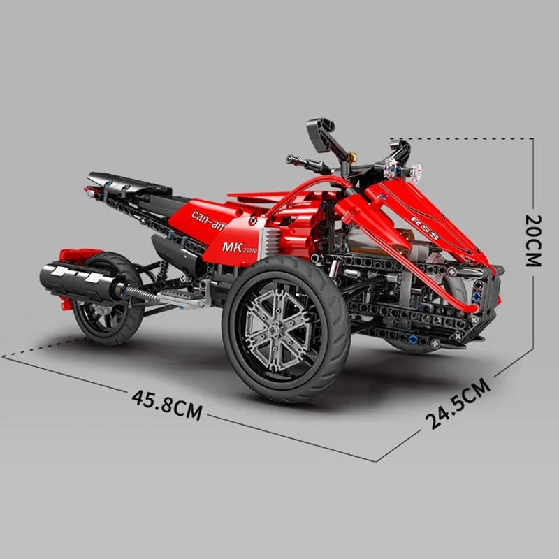 Building Blocks MOC RC APP Monster Spider Motorcycle Bricks Toy 23010 Construction Set Toys - 6