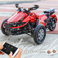 Thumbnail for Building Blocks MOC RC APP Monster Spider Motorcycle Bricks Toy 23010 - 11