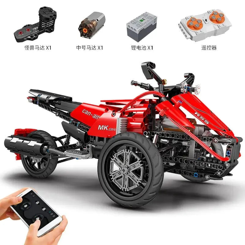 Building Blocks MOC RC APP Monster Spider Motorcycle Bricks Toy 23010 Construction Set Toys - 1