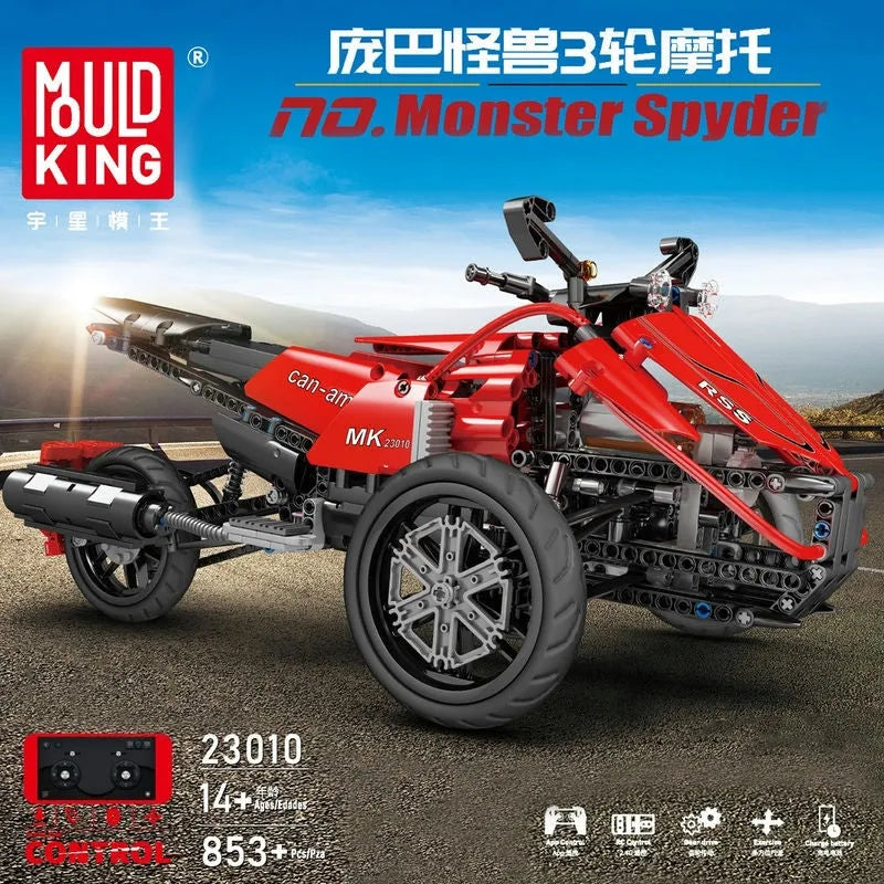 Building Blocks MOC RC APP Monster Spider Motorcycle Bricks Toy 23010 - 2