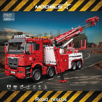Thumbnail for Building Blocks MOC RC APP Motorized Road City Rescue Truck Bricks Toys - 2