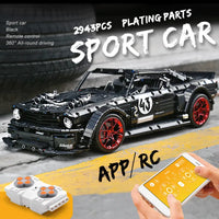 Thumbnail for Building Blocks MOC RC Classic Mustang Hoonicorn V2 Sports Car Bricks Toy 13108 - 4