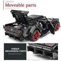 Thumbnail for Building Blocks MOC RC Classic Mustang Hoonicorn V2 Sports Car Bricks Toy 13108 - 7