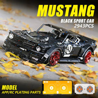 Thumbnail for Building Blocks MOC RC Classic Mustang Hoonicorn V2 Sports Car Bricks Toy 13108 - 5