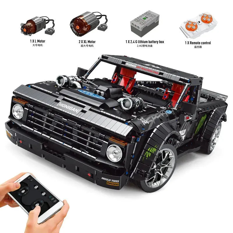Building Blocks MOC RC F-150 Hoonitruck Off-Road Pickup Truck Bricks Toy 13082 - 1