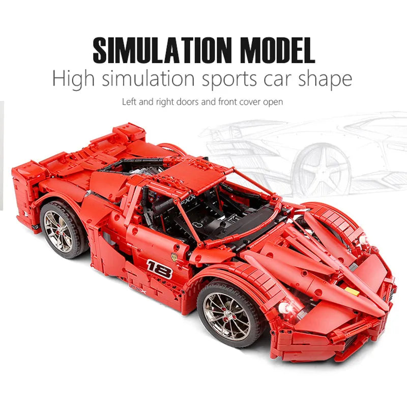 Building Blocks MOC RC Ferrari FXX Sports Racing Car Bricks Toys 13085 - 10