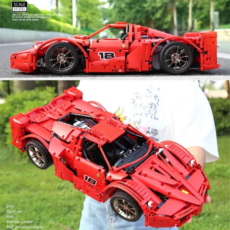 Building Blocks MOC RC Ferrari FXX Sports Racing Car Bricks Toys 13085 - 8