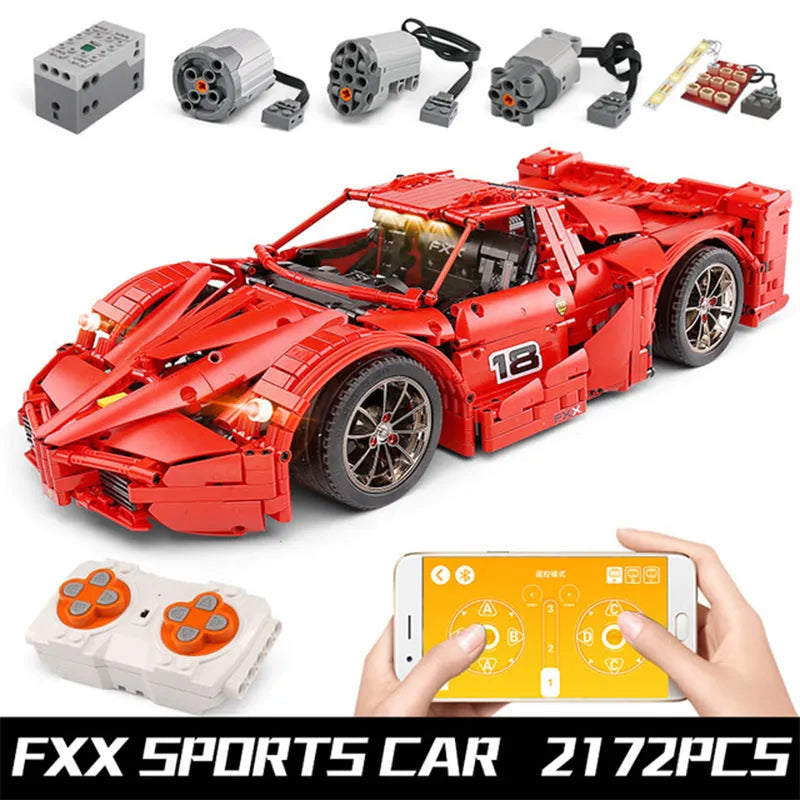 Building Blocks MOC RC Ferrari FXX Sports Racing Car Bricks Toys 13085 - 1