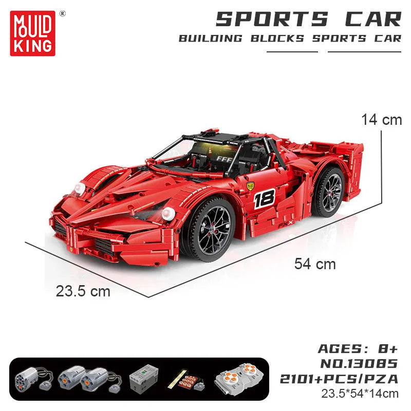 Building Blocks MOC RC Ferrari FXX Sports Racing Car Bricks Toys 13085 - 5