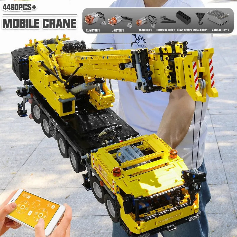 Building Blocks MOC RC GMK Heavy Mobile Crane Truck Bricks Toy 17013H - 12