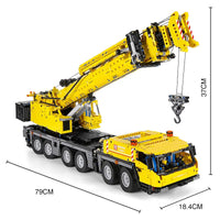 Thumbnail for Building Blocks MOC RC GMK Heavy Mobile Crane Truck Bricks Toy 17013H - 4
