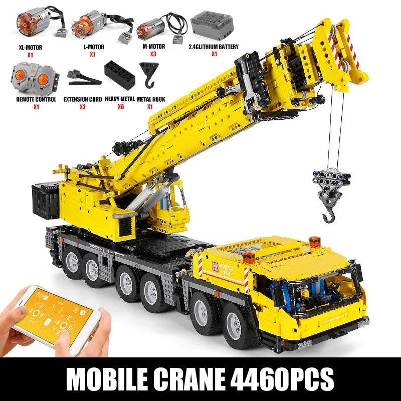 Building Blocks MOC RC GMK Heavy Mobile Crane Truck Bricks Toy 17013H - 1