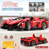 Thumbnail for Building Blocks MOC RC Lambo Roadster 13079 Super Racing Car Bricks Toys - 9