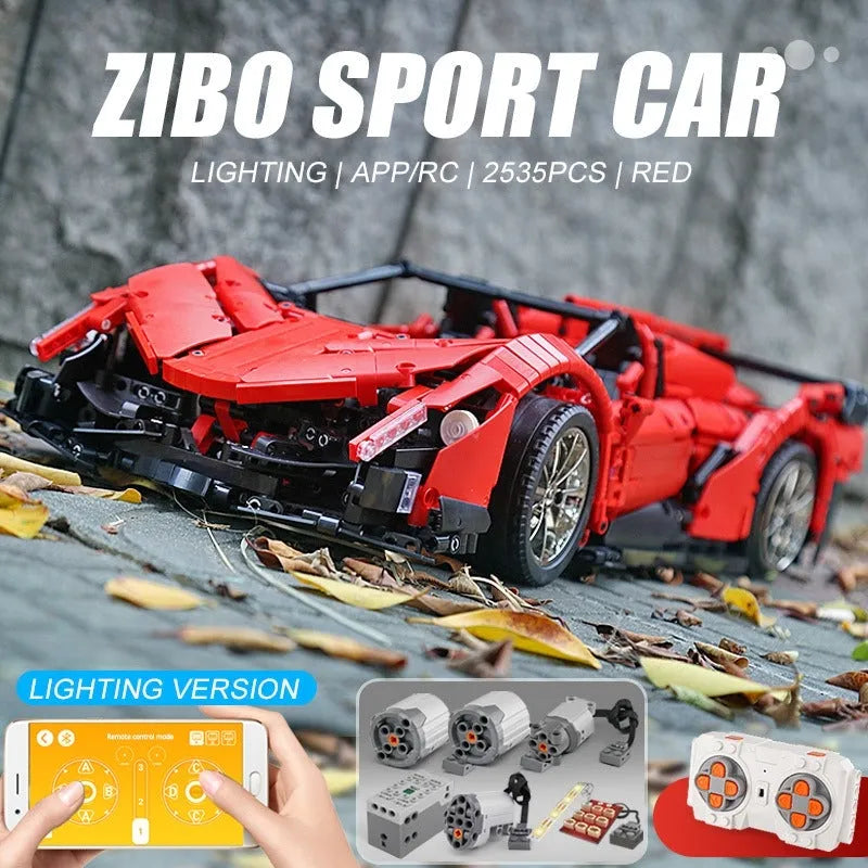 Building Blocks MOC RC Lambo Roadster 13079 Super Racing Car Bricks Toys - 2