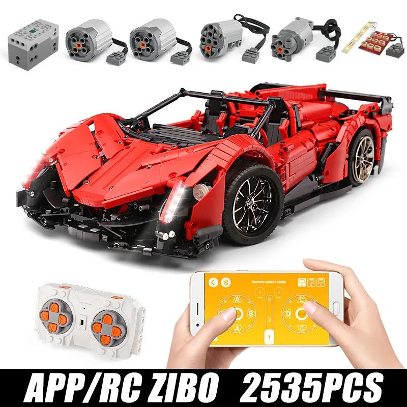 Building Blocks MOC RC Lambo Roadster 13079 Super Racing Car Bricks Toys - 1