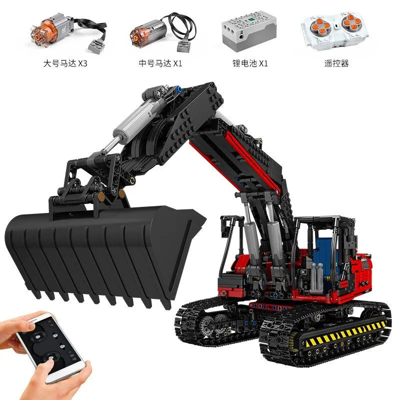 Building Blocks MOC RC Link Belt 250 Excavator Truck Bricks Toy 17033 - 9