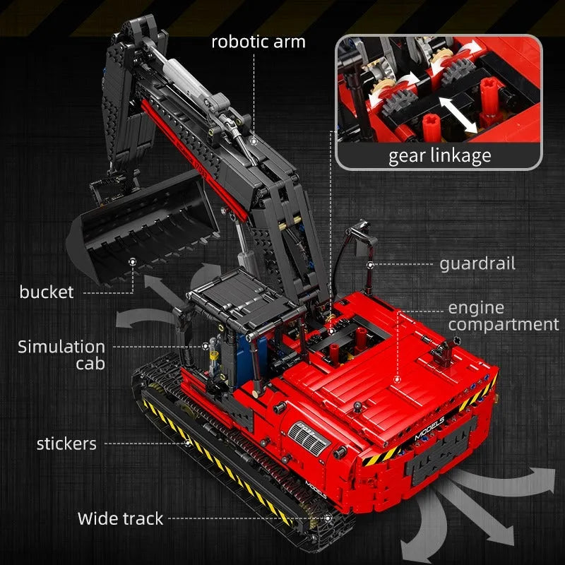 Building Blocks MOC RC Link Belt 250 Excavator Truck Bricks Toy 17033 - 4