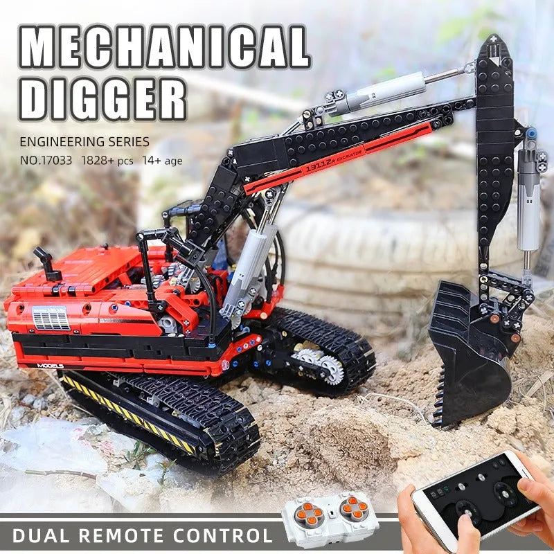 Building Blocks MOC RC Link Belt 250 Excavator Truck Bricks Toy 17033 - 5