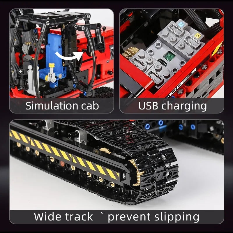 Building Blocks MOC RC Link Belt 250 Excavator Truck Bricks Toy 17033 - 7