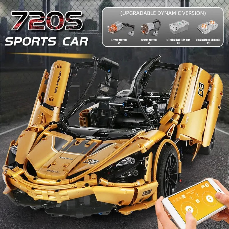 Building Blocks MOC RC McLaren 720S Racing Super Car Bricks Toy 13145S Construction Set Toys - 2