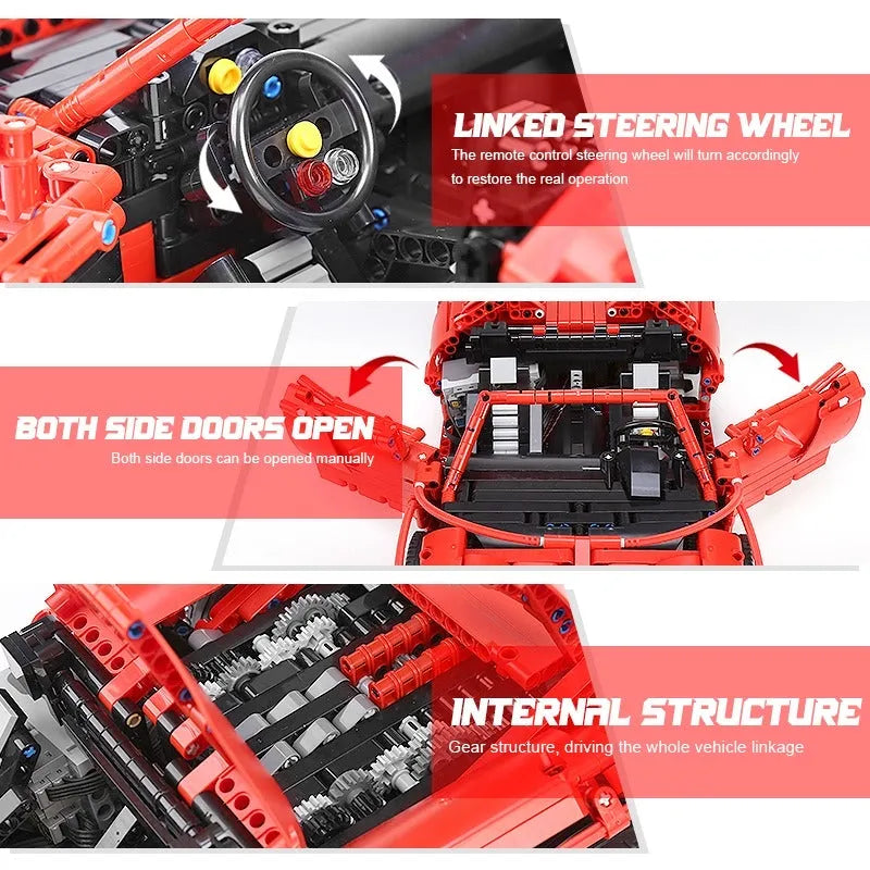 Building Blocks MOC RC Motorized 488 Red Spider Racing Car Bricks Toy 13048 Construction Set Toys - 7