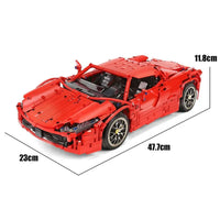 Thumbnail for Building Blocks MOC RC Motorized 488 Red Spider Racing Car Bricks Toy 13048 - 3